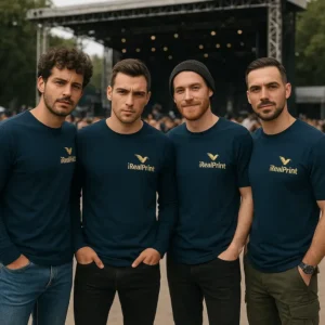 Bluză bărbați personalizată albastru navy cu mânecă lungă realizată din bumbac premium și croială masculină modernă