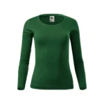 Bluză damă verde sticlă personalizată prezentată frontal, croială feminină modernă și material premium potrivit pentru personalizare elegantă