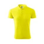 Tricou polo bărbați personalizat galben lămâie cu guler structurat și design business casual, ideal pentru uniforme corporate și branding profesional