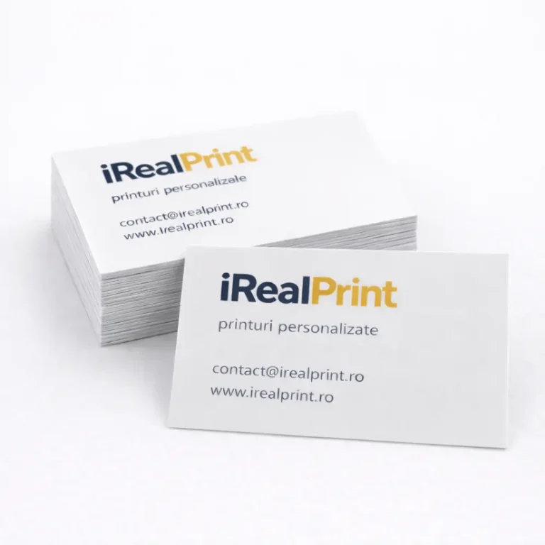 Cărți de vizită laminate mat personalizate din carton premium 350 g, cu suprafață fină și aspect sofisticat pentru prezentare profesională și marketing offline