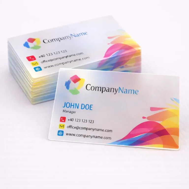 Cărți de vizită transparente personalizate din plastic premium cu design inovator pentru prezentare profesională și identitate de brandare profesională inovatoare