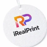 Detaliu odorizant rotund personalizat cu logo imprimat clar, textura vizibila si aspect premium profesional