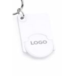 Breloc Dreptunghiular cu FISĂ de Cumpărături Personalizat – alb