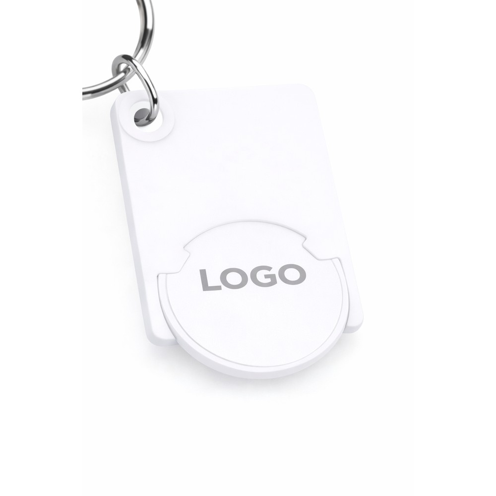 3 Breloc Dreptunghiular cu FISĂ de Cumpărături Personalizat – alb - imagine 1