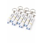 Mai multe brelocuri cu lanternă LED galbene personalizate, prezentare de grup pentru campanii promoționale și distribuție în masă