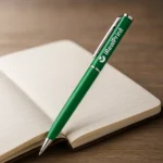 Pix promoțional metalic verde din aluminiu personalizat pentru branding și marketing corporate