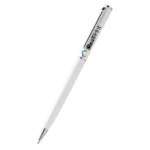 Pix metalic aluminiu slim alb cu logo personalizat prezentare produs pentru obiecte promoționale corporate elegante