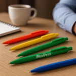 Pixuri promoționale din bambus model Foxy în mai multe culori, inclusiv verde smarald personalizat cu logo pentru campanii corporate și evenimente