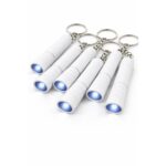 Grup de brelocuri cu lanternă LED albă personalizabile, prezentare promoțională pentru campanii corporate și distribuție B2B