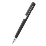 Pix plastic personalizat Nuba Black argintiu evidențiind designul modern cu corp negru și accente argintii, produs promoțional pentru branding profesional