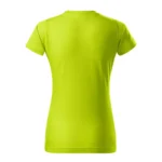 Tricou damă personalizat lime prezentat din perspectivă trei sferturi pentru evidențierea formei și a materialului