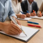 Pix personalizat alb Elipse utilizat în cadrul unui meeting, obiect promoțional distribuit la conferințe, traininguri și evenimente corporate