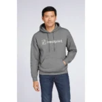 Hanorac bărbați graphite personalizat cu logo iRealPrint pe piept, design minimalist modern aplicat pe material premium pentru branding discret și stil masculin contemporan