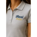 Tricou personalizat polo damă gri deschis - imagine 3