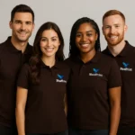 Tricou polo bărbați cafea personalizat cu logo iRealPrint pe piept, design elegant business casual pentru branding profesional