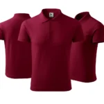 Tricou polo bărbați personalizat garnet prezentat din mai multe unghiuri pentru evidențierea designului polo clasic și a croielii masculine moderne