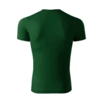 Spate tricou unisex verde sticlă prezentat pe fundal alb, design simplu și croială universală potrivită pentru personalizare