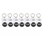 Set brelocuri dreptunghiulare cu FISĂ de cumpărături negre personalizate, accesorii promoționale elegante pentru campanii corporate și distribuție business