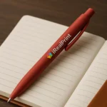 Pix sustenabil din paie de grau rosu personalizat cu logo obiect promotional eco pentru campanii de marketing sustenabil