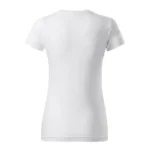 Spate tricou damă personalizat alb cu croială feminină și material bumbac neted, ideal pentru personalizare cu grafică sau mesaj