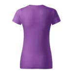 Spate tricou damă personalizat mov prezentat pe fundal neutru, evidențiind croiala feminină