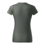 Spate tricou damă personalizat gri ardezie prezentat pe fundal neutru pentru evidențierea croielii feminine