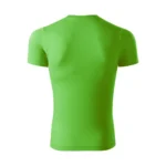Spate tricou unisex personalizat verde măr cu design simplu și croială modernă, ideal pentru personalizare sau branding pe spate