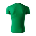 Spate tricou unisex personalizat verde mediu cu design simplu și croială modernă, potrivit pentru personalizare sau branding pe spate