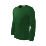 Bluză bărbați personalizată verde sticlă văzută din perspectivă laterală, evidențiind croiala masculină modernă și materialul premium