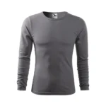 Bluză bărbați personalizată gri metalic cu mânecă lungă din bumbac premium și croială masculină modernă pentru personalizare
