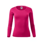 Spate bluză damă personalizată roz zmeură evidențiind croiala feminină elegantă și materialul confortabil