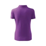 Spate tricou polo damă mov cu croială cambrată și design modern potrivit pentru uniforme profesionale și branding vizibil