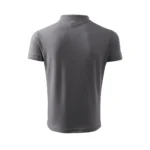 Spate tricou polo bărbați personalizat gri metalic cu design simplu și profesionist, ideal pentru uniforme corporate