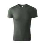 Tricou unisex culoare gri ardezie prezentat frontal pe fundal simplu, model modern din bumbac ideal pentru personalizare