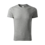 Tricou unisex culoare gri închis prezentat frontal pe fundal simplu, model modern din bumbac ideal pentru personalizare