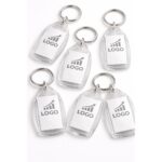Set de brelocuri dreptunghiulare cu insert foto personalizat, potrivite pentru campanii promoționale și distribuție B2B