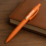 Pix eco promotional portocaliu din paie de grau personalizat pentru marketing sustenabil si campanii corporate