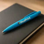 Pix sustenabil albastru personalizat cu logo companie realizat din material eco paie de grâu