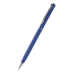 Pix metalic aluminiu slim albastru prezentare completă produs promoțional corporate pentru conferințe, evenimente și branding profesional