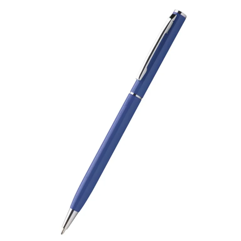 Pix metalic aluminiu slim albastru prezentare completă produs promoțional corporate pentru conferințe, evenimente și branding profesional