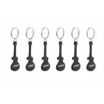 Set brelocuri desfăcător de sticle chitară negre din aluminiu, accesorii promoționale ideale pentru campanii corporate, evenimente business și distribuție în masă
