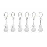 Set brelocuri desfăcător de sticle în formă de chitară argintii, accesorii promoționale din aluminiu pentru distribuție în campanii și evenimente