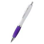 Pix plastic personalizat Elipse White mov prezentat pe fundal alb, produs promoțional pentru firme cu personalizare logo prin tampografie sau print UV