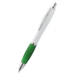 Pix plastic personalizat Elipse White verde prezentat ca produs promoțional pe fundal neutru, ideal pentru personalizare cu logo și distribuție în campanii de marketing