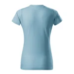 Spate tricou damă personalizat albastru deschis cu croială feminină și material bumbac premium pregătit pentru personalizare