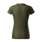 Spate tricou damă personalizat militar prezentat pe fundal neutru pentru evidențierea croielii feminine