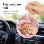 Odorizant auto rotund personalizat cu imagine completa, design creativ si utilizare reala pentru impact vizual puternic