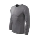 Bluză bărbați personalizată gri metalic văzută din perspectivă laterală evidențiind designul modern și materialul confortabil