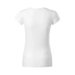 Spate tricou damă cu anchior în V personalizat alb prezentat pe fundal neutru pentru evidențierea croielii feminine