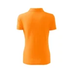 Spate tricou polo damă orange cu croială cambrată și design modern potrivit pentru uniforme și echipe dinamice